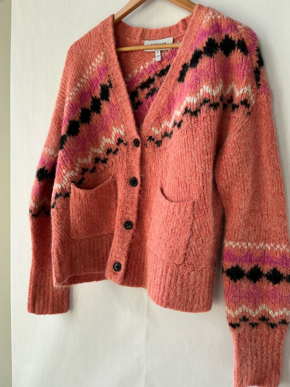 Derek Lam 10 Crosby Orange Cottagecore Alpaca & Wool Blend Cardigan Size Small - Picture 4 of 13